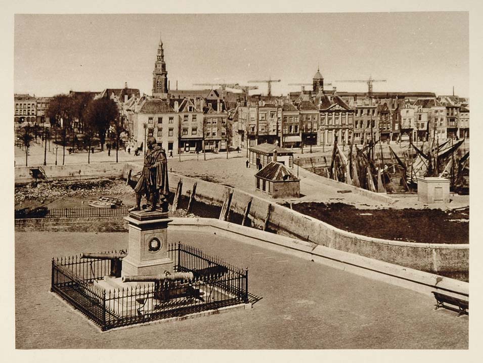 c1930 De Ruyter Statue Vlissingen Holland Photogravure - ORIGINAL PHOTOGRAVURE