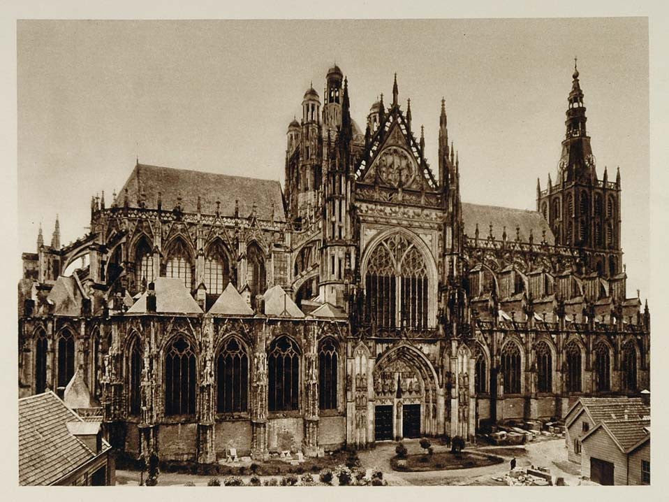 c1930 St. Jan John Cathedral 'S-Hertogenbosch Holland - ORIGINAL PHOTOGRAVURE - Period Paper

