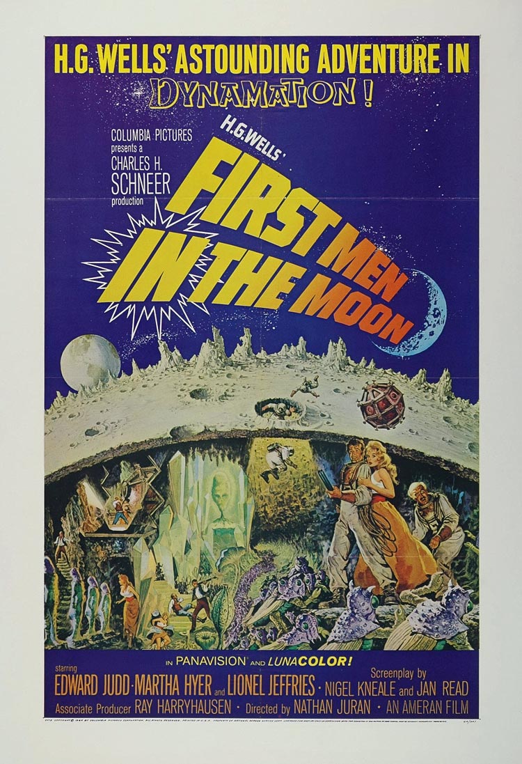 1977 First Men in the Moon 1964 Movie Poster H.G. Wells - ORIGINAL HORROR