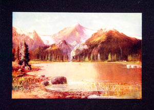 1906 Print Bierstadt Lake Rocky Mountain National Park Landscape Colorado HRC1
