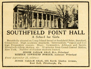1920 Ad Southfield Point Hall School for Girls Pittsburgh Pennsylvania HRM1