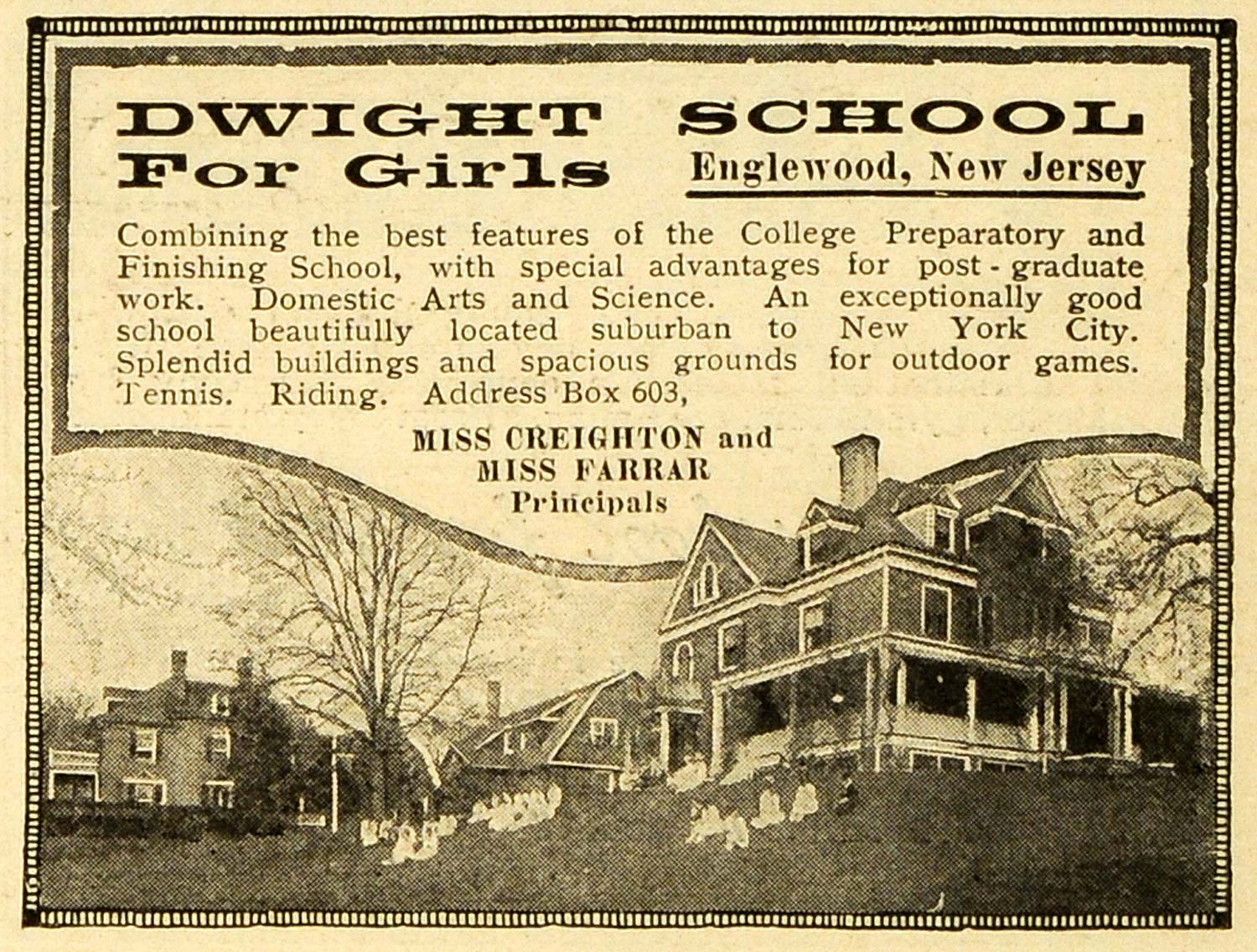 1920 Ad Dwight School for Girls College Preparatory Institution Englewood HRM1