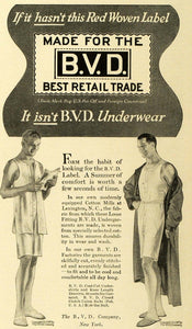 1917 Ad B. V. D. Men's Undergarments Underwear Fashion - ORIGINAL HST1