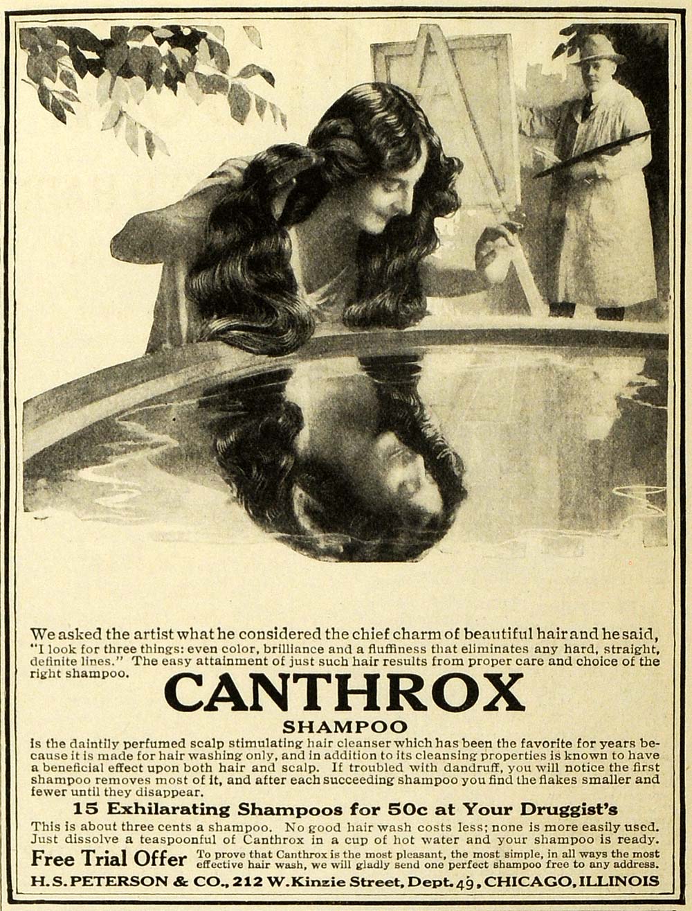 1916 Ad H. S. Peterson Canthrox Shampoo Hair Care Well - ORIGINAL HST1