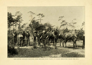 1899 Print American Civil War Soldiers Wartime Military Horses US Armed HT1