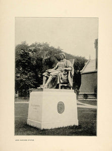 1900 Print John Harvard Statue Daniel Chester French - ORIGINAL HISTORIC HU1