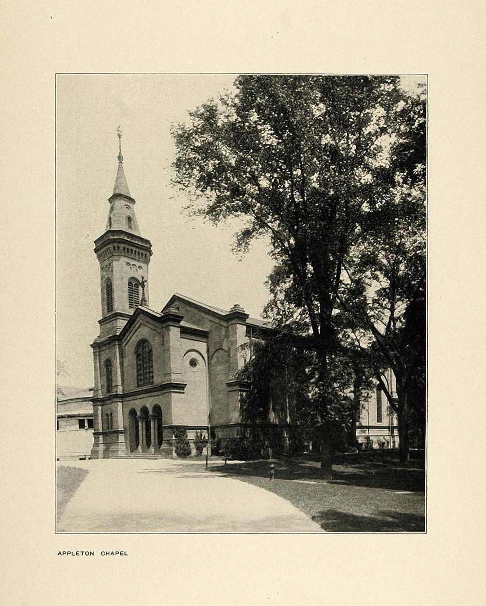 1900 Print Harvard University Appleton Chapel Church - ORIGINAL HISTORIC HU1
