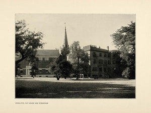 1900 Print Harvard University Radcliffe Fay House Gym ORIGINAL HISTORIC HU1