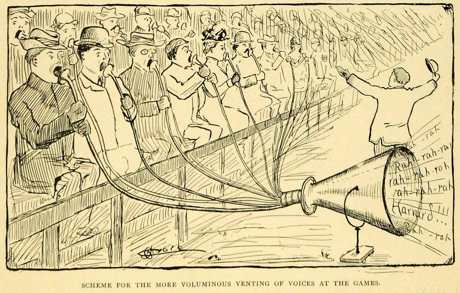 1900 Print Cartoon Harvard Lampoon University Game Fan Fashion Rivalry Hat HVD1
