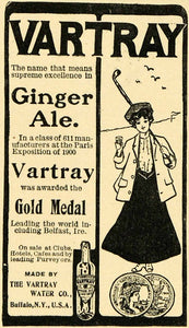 1901 Ad Vartray Water Buffalo New York Harvard Lampoon Golf Gold Medal HVD1
