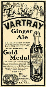 1901 Ad Harvard Lampoon Vartray Water Ginger Ale Buffalo New York Gold HVD1