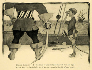 1900 Print Harvard Lampoon Pirate Joke Humor Child Ship Captain Cabin Boy HVD1