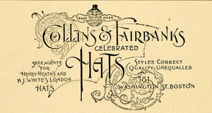 1898 Ad Harvard Lampoon Collins Fairbank Hat Henry Heath White 381 HVD1