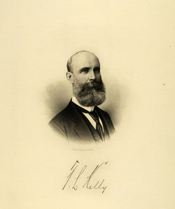 1895 Steel Engraving Milwaukee Wisconsin Famous Figure Thomas L. Kelly HWC1