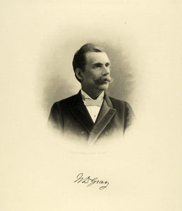 1895 Steel Engraving Portrait William D. Gray Milwaukee WI Foster HWC1