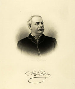 1895 Steel Engraving Portrait Harry Lawrence Horton Milwaukee WI Famous HWC1