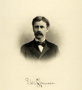 1895 Steel Engraving Portrait Thomas Wilson Spence Milwaukee Lawyer HWC1