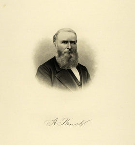 1895 Steel Engraving Portrait Milwaukee Lawyer Republican Asahel Finch Jr. HWC1
