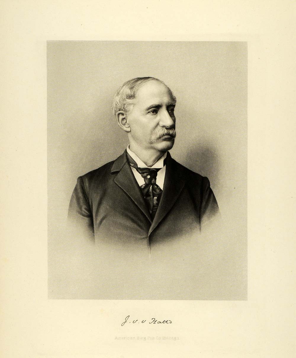 1895 Steel Engraving Portrait J. V. V. Platto Milwaukee Lawyer New York HWC1