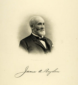 1895 Steel Engraving Portrait James A. Bryden Milwaukee Robert Burns HWC1
