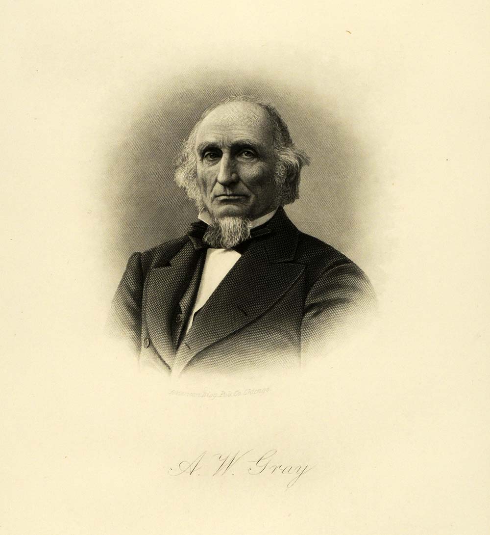 1895 Steel Engraving Portrait Dr. Alfred William Gray Milwaukee Hospital HWC1
