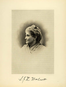 1895 Steel Engraving Portrait Laura Ross Wolcott Milwaukee Doctor Women HWC1