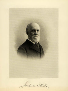 1895 Steel Engraving Portrait Joshua Stark Attorney Milwaukee St Louis HWC1
