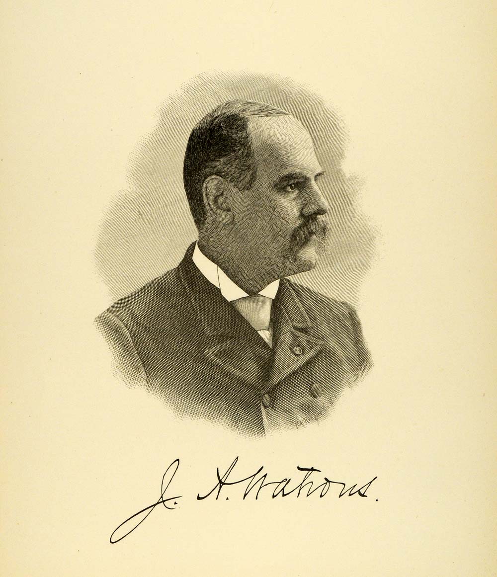 1895 Steel Engraving Portrait Jerome Anthony Watrous Milwaukee Newspaper HWC1