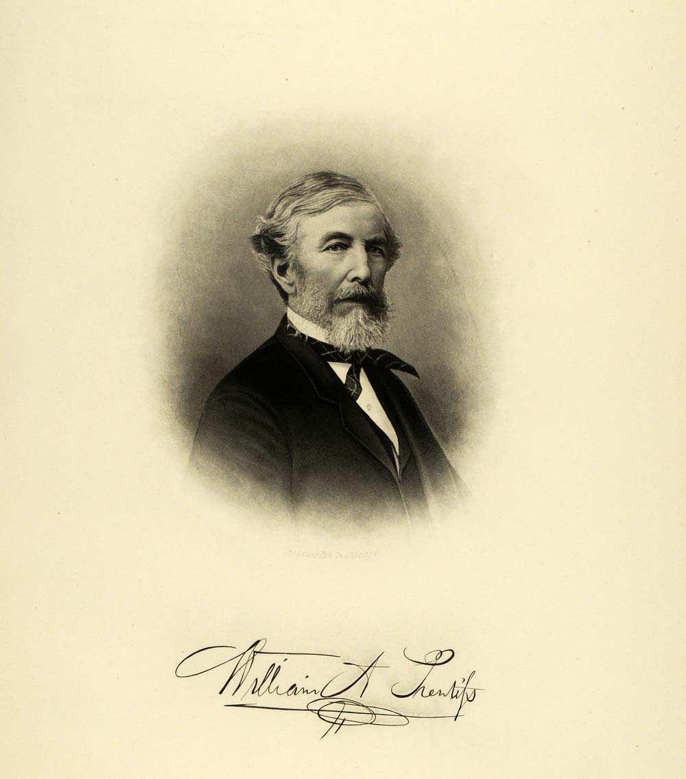 1895 Steel Engraving Portrait William A. Prentiss Milwaukee WI Republican HWC1