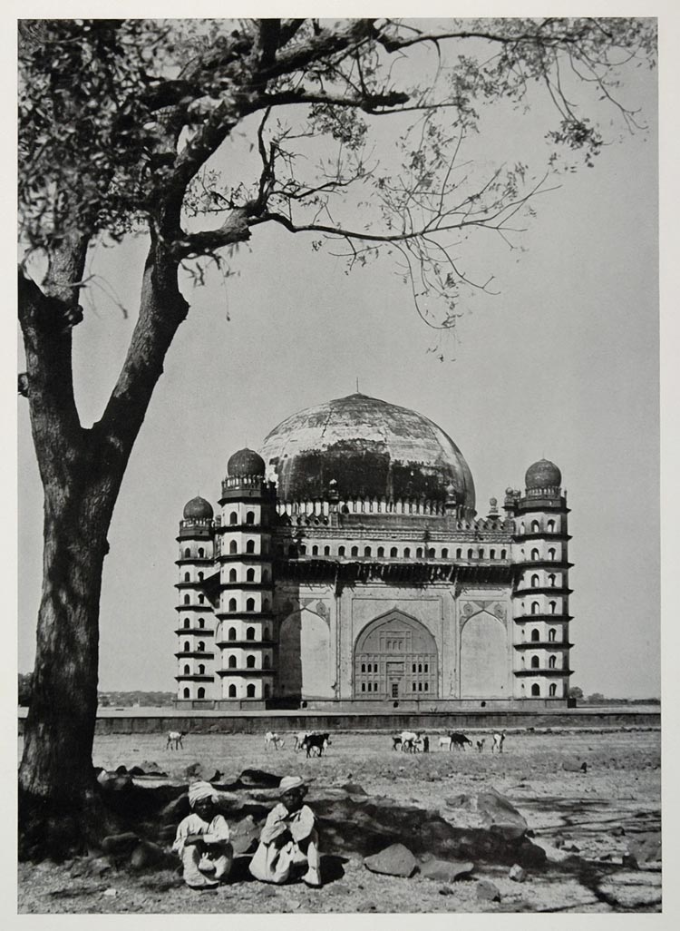 1938 Gol Gumbaz Round Dome Tomb Adil Shah Bijapur India - ORIGINAL IC1