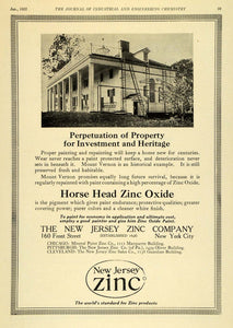 1922 Ad Horse Head Zinc Oxide New Jersey Mount Vernon Painting Home IEC1