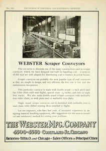 1922 Ad Webster Scraper Conveyer Belt Industrial Machinery Assembly Line IEC2