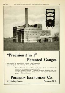 1922 Ad Precision Instrument Patented Gauge Hartford Electric Plant IEC2