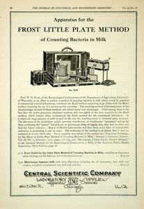 1922 Ad Central Scientific Frost Little Plate Outfit Microscope Lab IEC2
