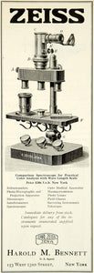 1922 Ad Harold M Bennett Carl Zeiss Jena Spectroscope Science Laboratory IEC2