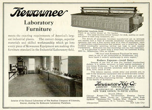 1922 Ad Kewaunee Science Laboratory Furniture Industrial Analysis Desk IEC2