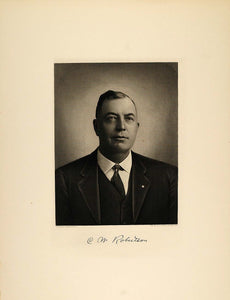 1915 Engraving Charles W. Robertson Illinois Winnebago - ORIGINAL IL1