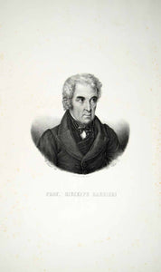 1833 Copper Engraving Darif Art Giuseppe Barbieri Portrait Architect Italy ILC1