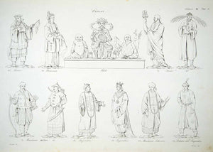 1833 Copper Engraving Busato Art Mandarin Chinese Costume Emperor Soldiers ILC1