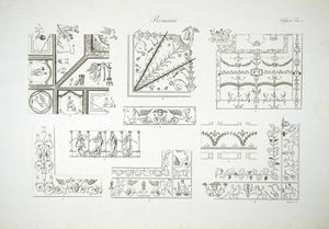 1833 Copper Engraving Ancient Roman Architecture Arabesque Baths Diocletian ILC1