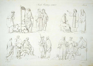 1834 Copper Engraving Costumes Early Christians Women Pontius Pilate Roman ILC2