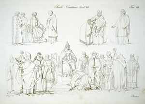 1834 Copper Engraving Costume Ecclesiastical Dress Pope Bishop Religious ILC2
