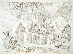 1834 Copper Engraving Costume Peasant Italian Greek People Medieval Dress ILC2
