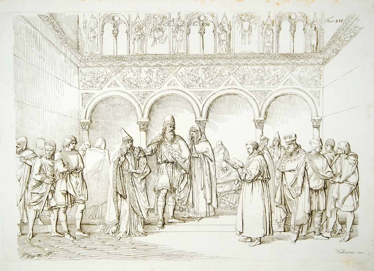 1834 Copper Engraving Matilda of Tuscany Medieval Costume Dress Noblewoman ILC2