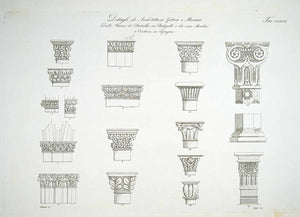 1834 Copper Engraving Architecture Gothic Moorish Columns Spain Portugal ILC2