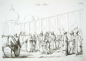 1843 Copper Engraving Giacomo Casa Art Persian Turkish Nobles Costume Dress ILC3