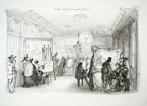1843 Copper Engraving Giacomo Casa Art Victorian Costume Winter Fashion ILC3