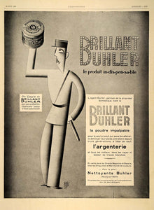 1929 French Ad Art Deco Paolo Garretto Brillant Buhler - ORIGINAL ILL1
