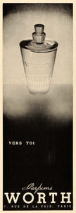 1935 French Ad Worth Parfum Vers Toi Perfume Bottle - ORIGINAL ADVERTISING ILL1