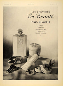 1934 French Ad Houbigant En Beaute Cosmetics Beauty - ORIGINAL ADVERTISING ILL1